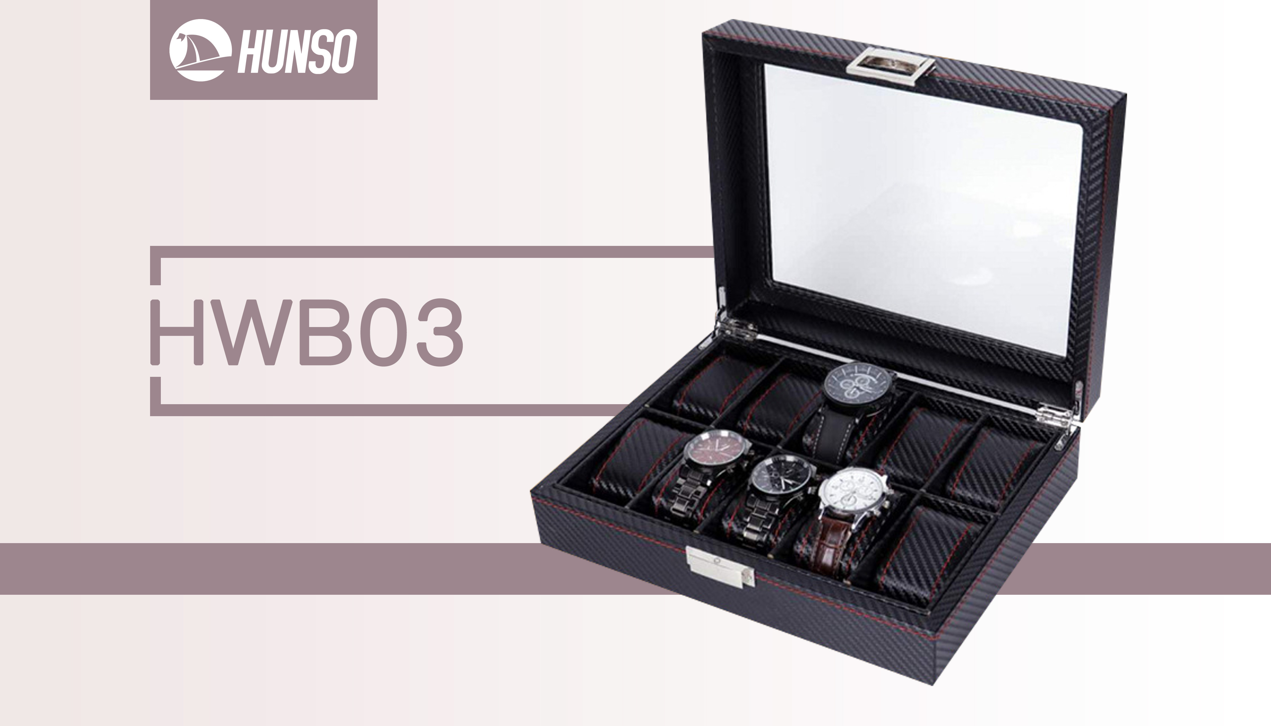 Zwarte Pude Opslagdoos 10 van het Leerpolshorloge Groeven