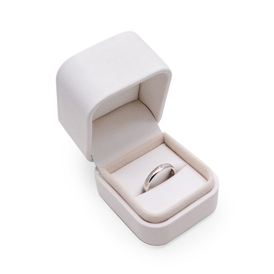 Van het Fluweel het Magnetische Juwelen van CMYK 4C van het de Doosleer Huwelijk Ring Box Silver Stamping