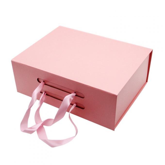Luxe Aangepast Gift Vouwbaar vakje Lintdocument hard de vakjes van de kartongift Vlak het Document van Flip Top String Ribbon Handle Vakje 1