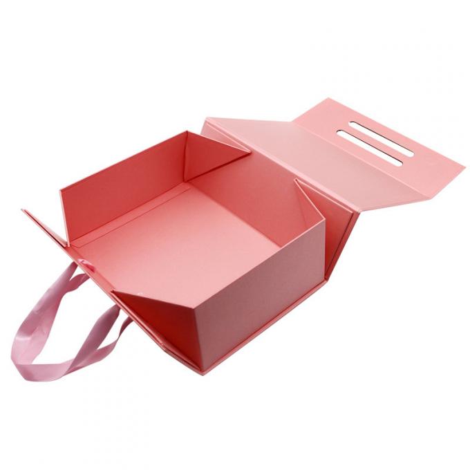 Luxe Aangepast Gift Vouwbaar vakje Lintdocument hard de vakjes van de kartongift Vlak het Document van Flip Top String Ribbon Handle Vakje 0