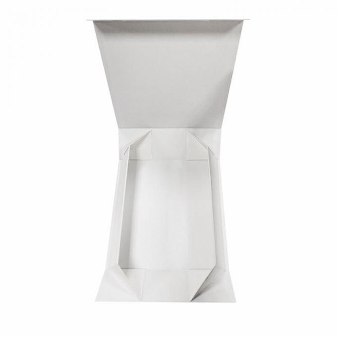 Wit Aangepast Gift Vouwbaar vakje Lintdocument hard de vakjes van de kartongift Vlak het Document van Flip Top String Ribbon Handle Vakje 1
