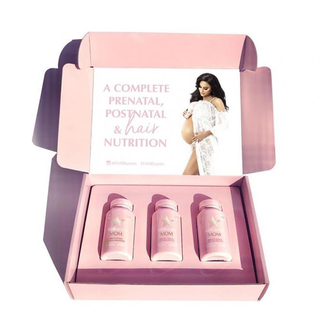 Van het Kartonflip cosmetic packaging paper box van PDF AI de Roze Waterige Deklaag 2